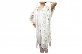 Chaqueta de rejilla blanca