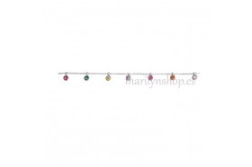 Pulsera de circonitas multicolores en plata de ley